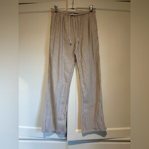 John Galt Cotton/ Linen Wide Leg Drawstring Pants